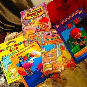 SET Of Vintage Collectible 1992 TROLLS Combo of 6 Activity Books, Folders, etc
